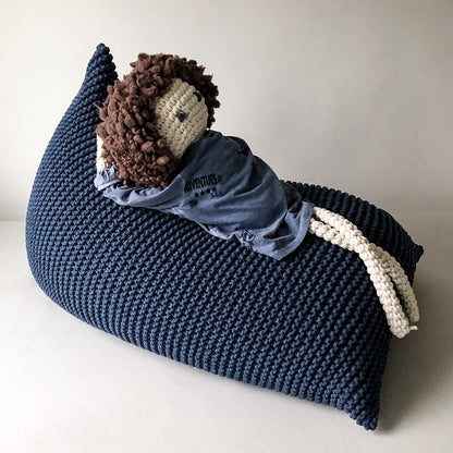 Zuri House Kids Knitted Bean Bag - Denim Blue