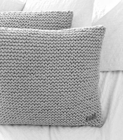 Zuri House Square Knitted Cushion - Light Grey