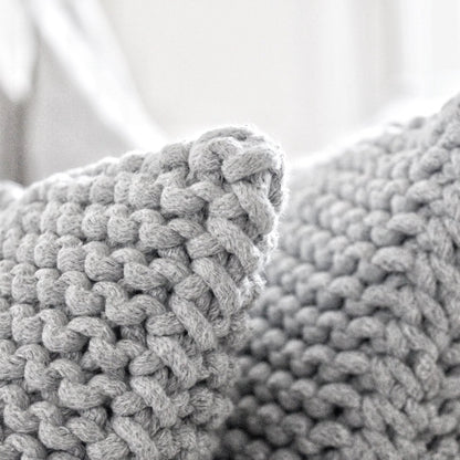 Zuri House Knitted Cushion - Light Grey
