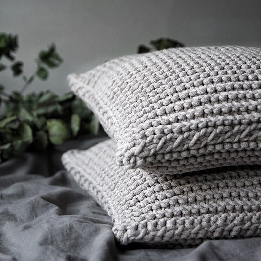 Zuri House Knitted Cushion - Oatmeal
