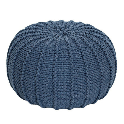 Zuri House Knitted Pouffe (Small) - Denim Blue
