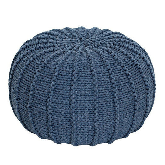 Zuri House Knitted Pouffe (Small) - Denim Blue
