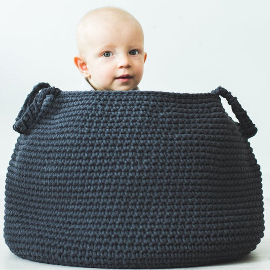Zuri House Crochet Basket (Large) - Charcoal