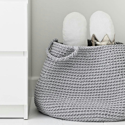 Zuri House Crochet Basket (Large) - Light Grey