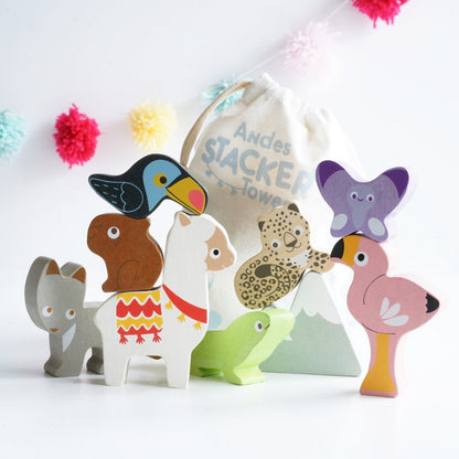 Le Toy Van Andes Stacking Animals & Bag - Scandibørn