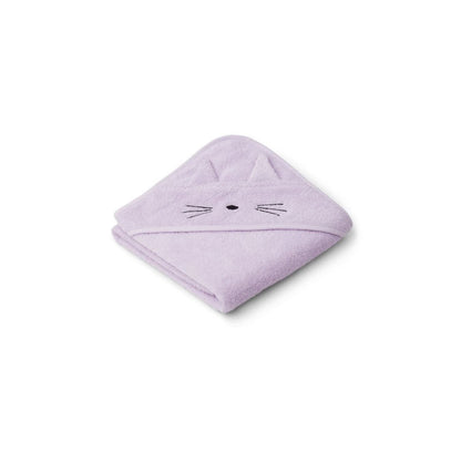 Liewood Albert Baby towel in Cat Light Lavender - Scandibørn