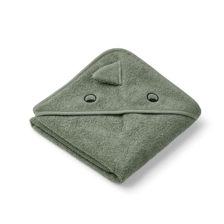 Liewood Albert Baby towel in Dino Green Faune - Scandibørn