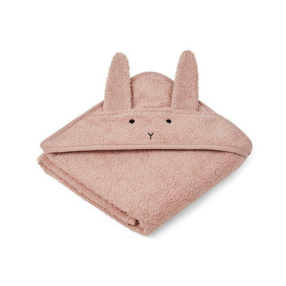 Liewood Albert Baby towel in rabbit dusty rose - Scandibørn