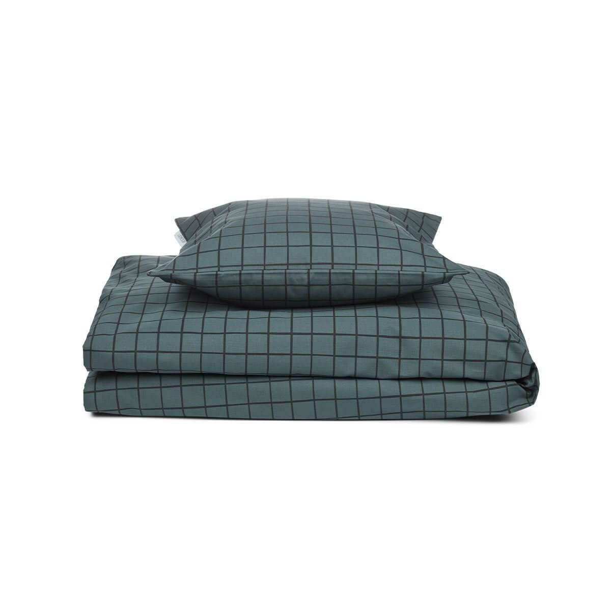 Liewood Bed Linen - Check/Whale Blue - Scandibørn
