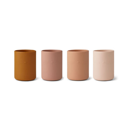 Liewood Ethan Silicone cup (4 Pack) - Cat Rose Multi Mix - Scandibørn
