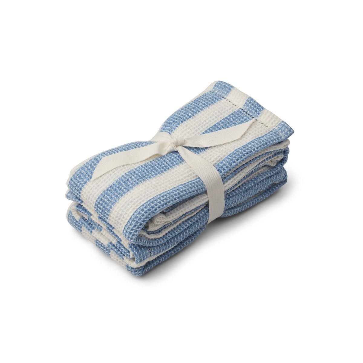Liewood Leah Muslin Cloth in Y/D Stripe Sky Blue/Creme De La Creme (2 Pack) - Scandibørn