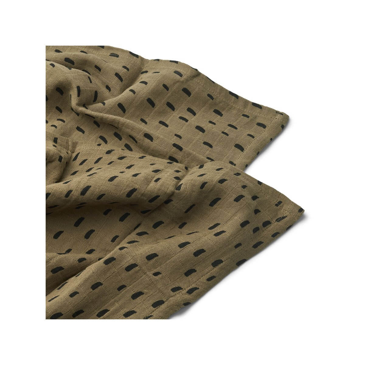 Liewood Lewis muslin cloth in Graphic Stroke/Khaki (2 pack) - Scandibørn