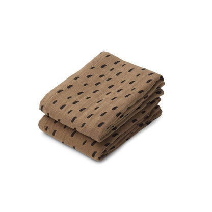 Liewood Lewis muslin cloth in Graphic Stroke/Khaki (2 pack) - Scandibørn