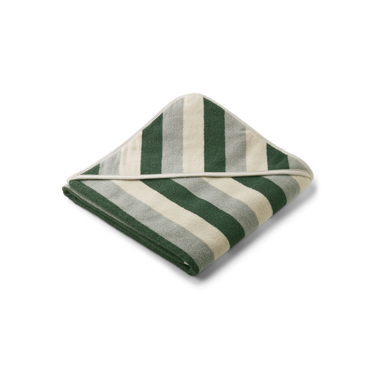 Liewood Louie Hooded Junior Towel - Garden Green/Sandy/Dove Blue - Scandibørn