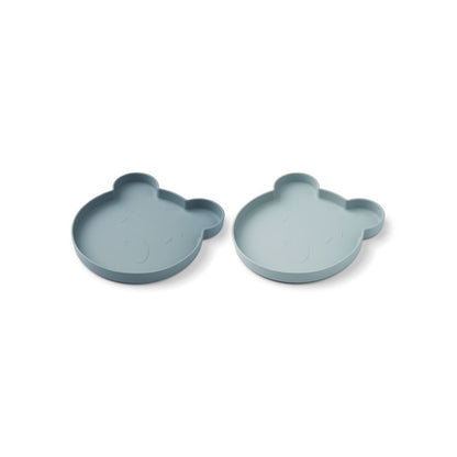 Liewood Marty Plate in Mr Bear Blue Mix (2 Pack) - Scandibørn
