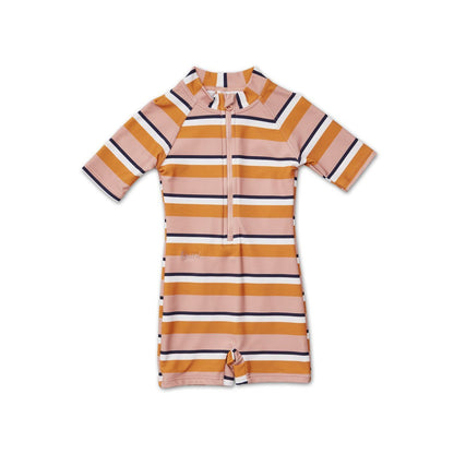 Liewood Max Swim Jumpsuit in Stripe - Rose/Mustard - Scandibørn