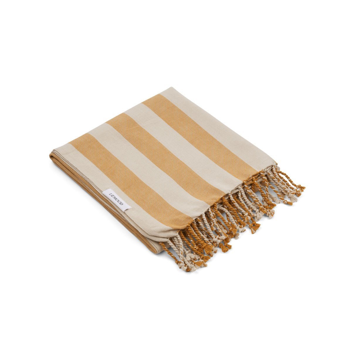 Liewood Mona Beach Towel in Mustard/Sandy Stripe - Scandibørn