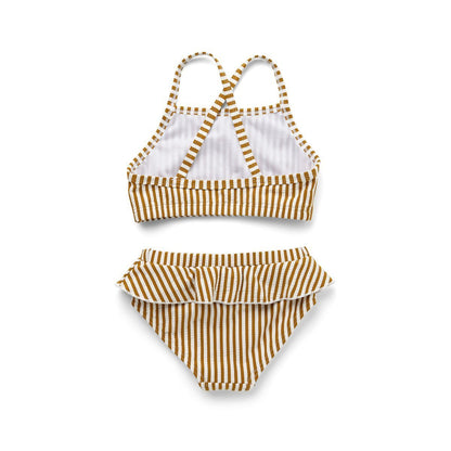 Liewood Norma Bikini Set in Seersucker Mustard/White Stripe - Scandibørn