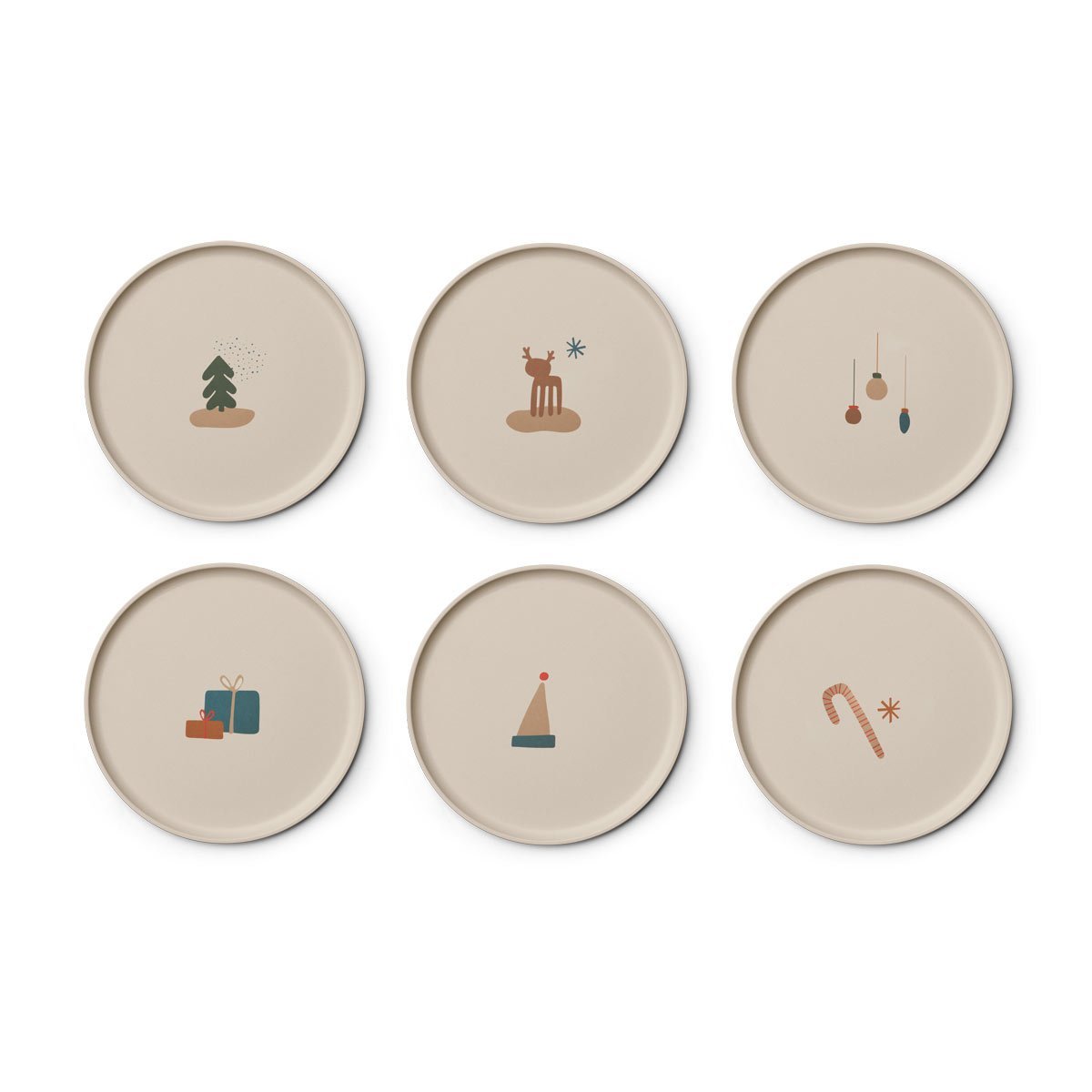 Liewood Patrick Bamboo Plates 6 pack in Holiday Mix - Scandibørn