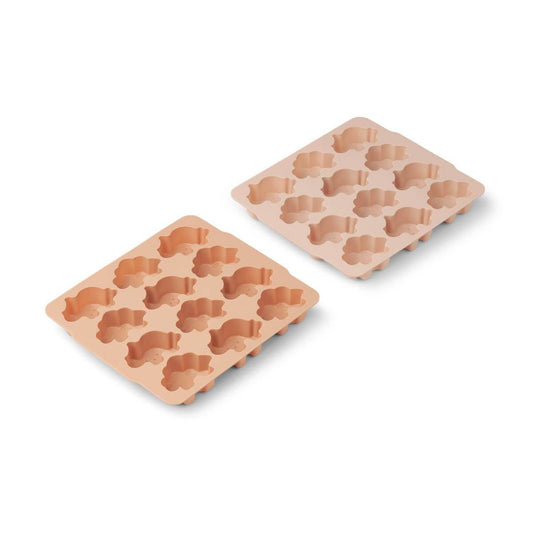 Liewood Sonny IceCube Tray 2 Pack - Dino Rose/Tuscany Rose Mix - Scandibørn