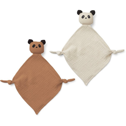 Liewood Yoko Mini Cuddle Cloths - Panda Tuscany Rose / Sandy Mix - Scandibørn