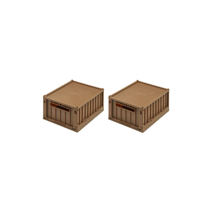 Liewood Weston Small Storage Box With Lid - Pecan (2 Pack)
