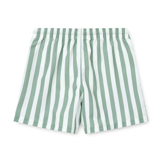 Liewood Duke Board Shorts - Stripe Peppermint / Crisp White
