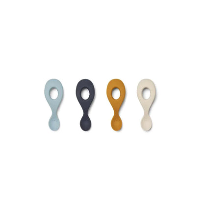 Liewood Liva Silicone Spoon - Sea Blue Multi Mix (Pack-4)