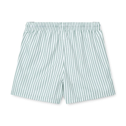 Liewood Duke Board Shorts Stripe - Stripe Sea Blue / White