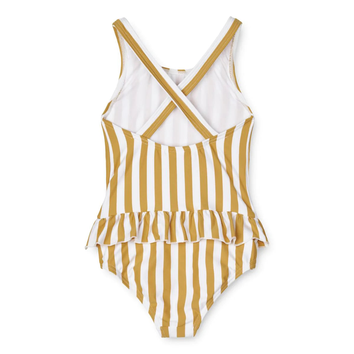 Yellow and white striped swimsuit hotsell