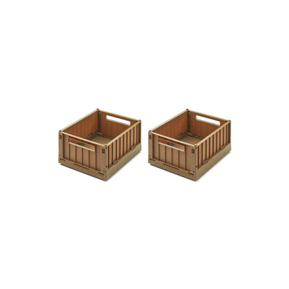 Liewood Weston Small Storage Box With Lid - Pecan (2 Pack)
