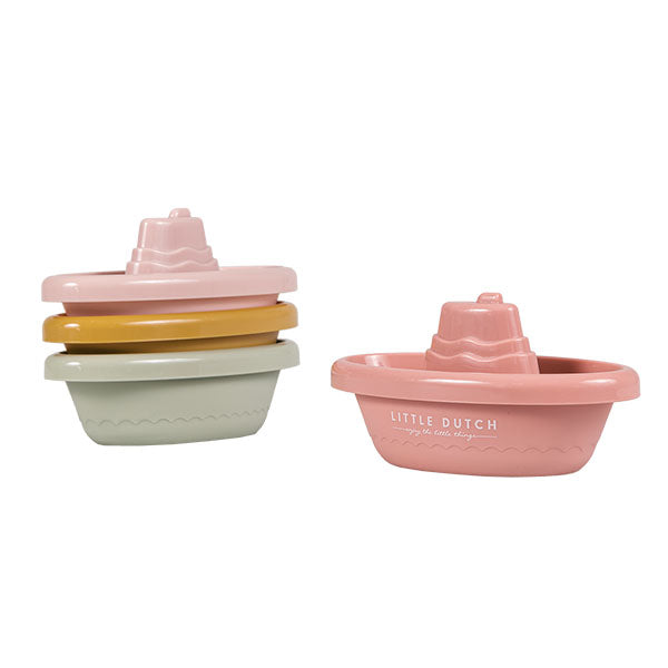 Little Dutch Stackable Bath Boats Pink | Baby Toys – Scandiborn