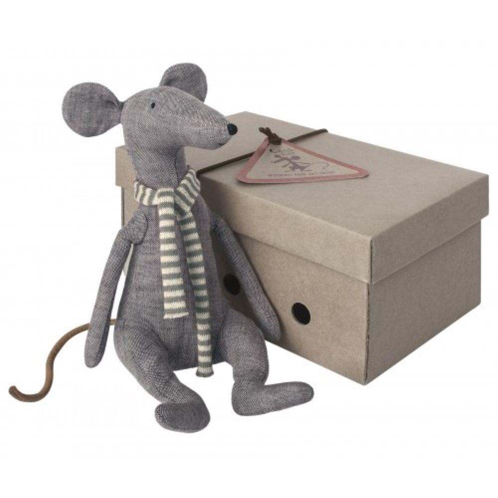 Maileg Cool Rat in Box - Blue - Scandibørn