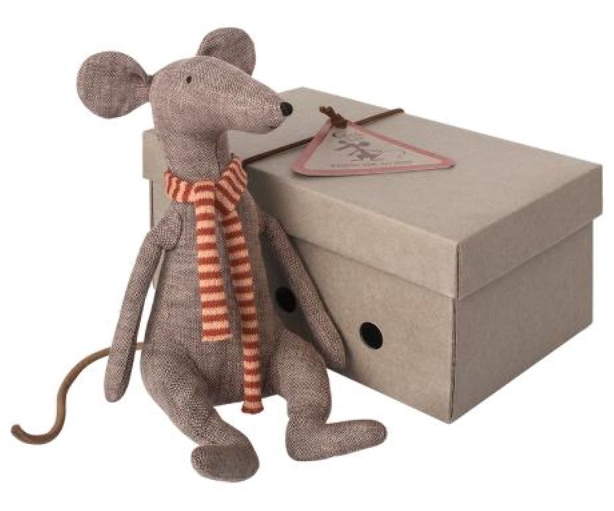 Maileg Cool Rat in Box - Grey - Scandibørn