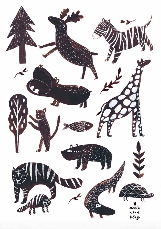 Marta Abad Blay Wild Animals Print - Scandibørn