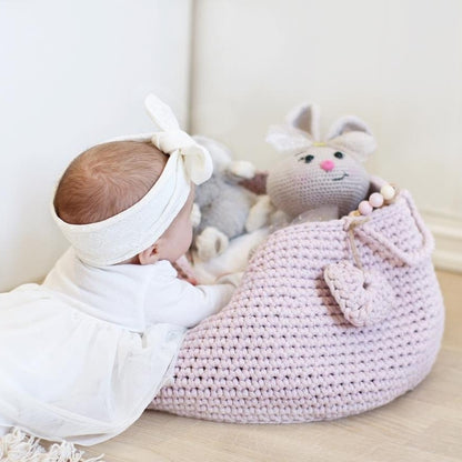 Zuri House Crochet Basket (Medium) - Pale Pink