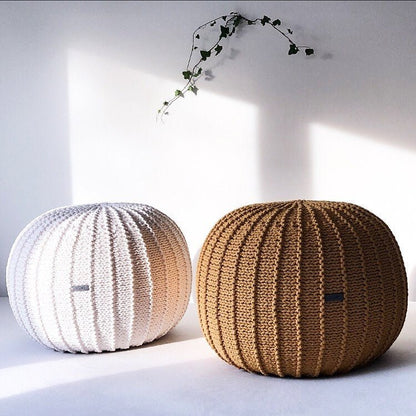 Zuri House Knitted Pouffe (Medium) - Mustard