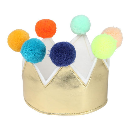 Meri Meri Gold Pom Pom Crown - Scandibørn
