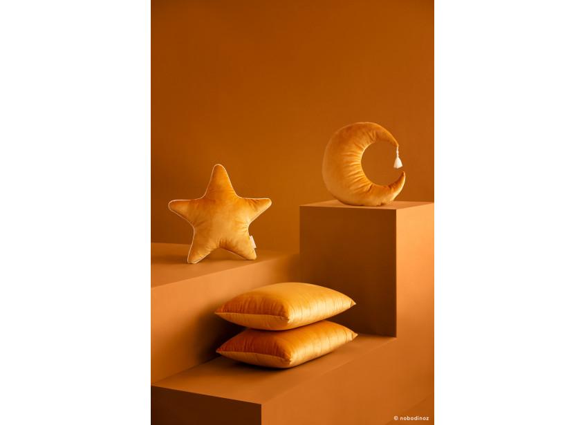 Nobodinoz - Akamba Velvet Cushion in Fahrenheit Yellow - Scandibørn