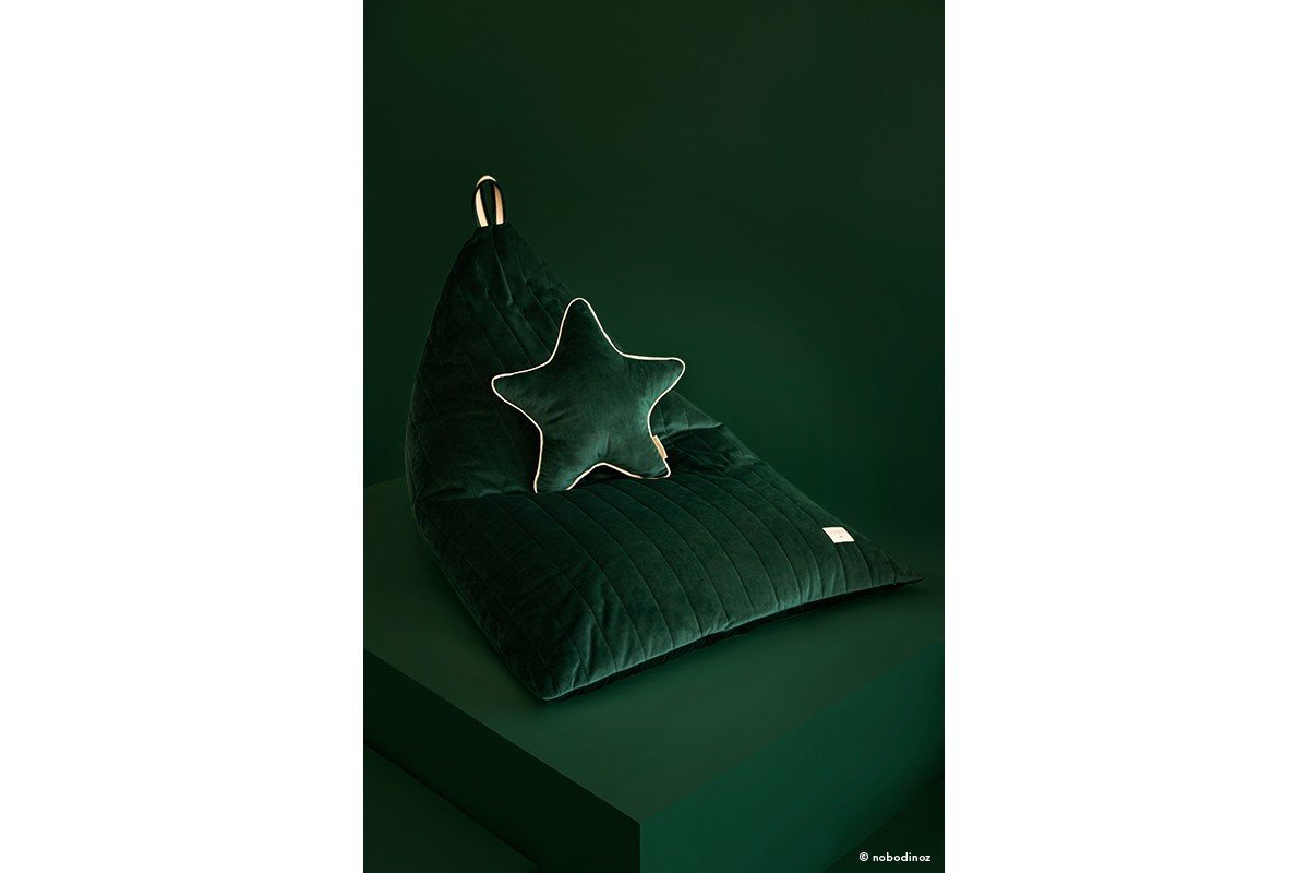 Nobodinoz Aristote Star Velvet Cushion in Jungle Green - Scandibørn