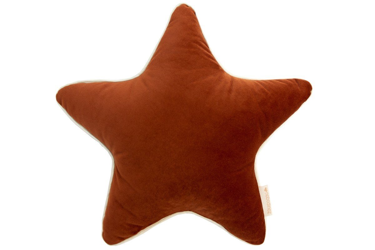 Nobodinoz Aristote Star Velvet Cushion in Wild Brown - Scandibørn