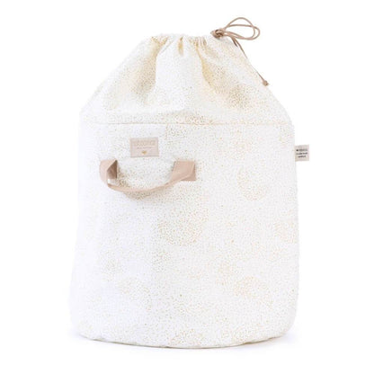Nobodinoz Bamboo Toy Bag in Gold Bubble / White - Scandibørn