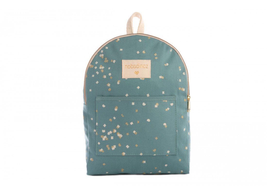 Nobodinoz Cool Kid Backpack in Gold Confetti / Magic Green (Small) - Scandibørn