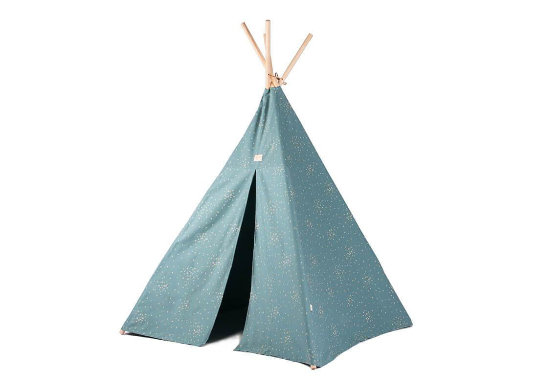 Nobodinoz Phoenix Play Tent in Gold Confetti / Magic Green - Scandibørn