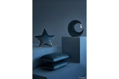 Nobodinoz Pierrot Moon Velvet Cushion in Night Blue - Scandibørn