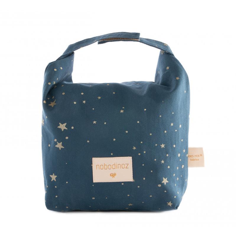 Nobodinoz Too Cool Eco Lunch Bag in Gold Stella / Night Blue - Scandibørn