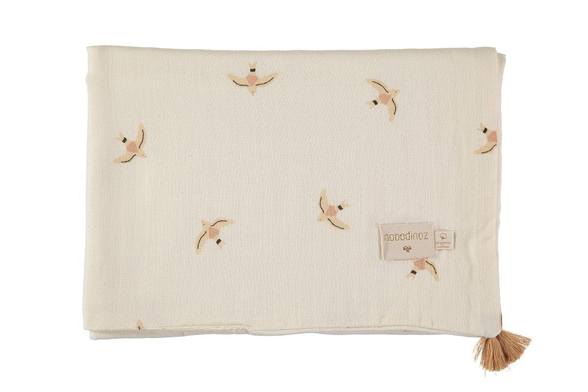 Nobodinoz Treasure Summer Blanket - Haiku Birds Print - Scandibørn