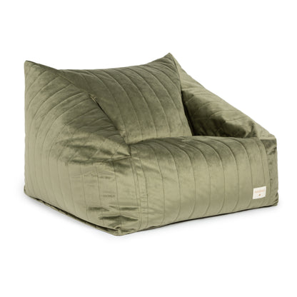 Nobodinoz Velvet Chelsea Bean Bag Chair - Olive Green