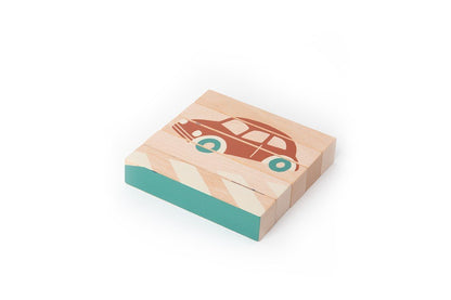 Nobodinoz Wooden Cubes Vehicles Puzzle - Scandibørn