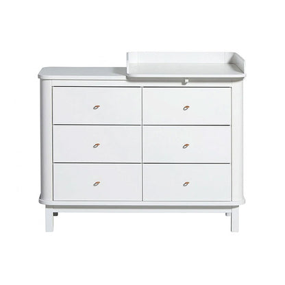 Oliver Furniture Nursery Dresser 6 Drawers - White (Half Top)